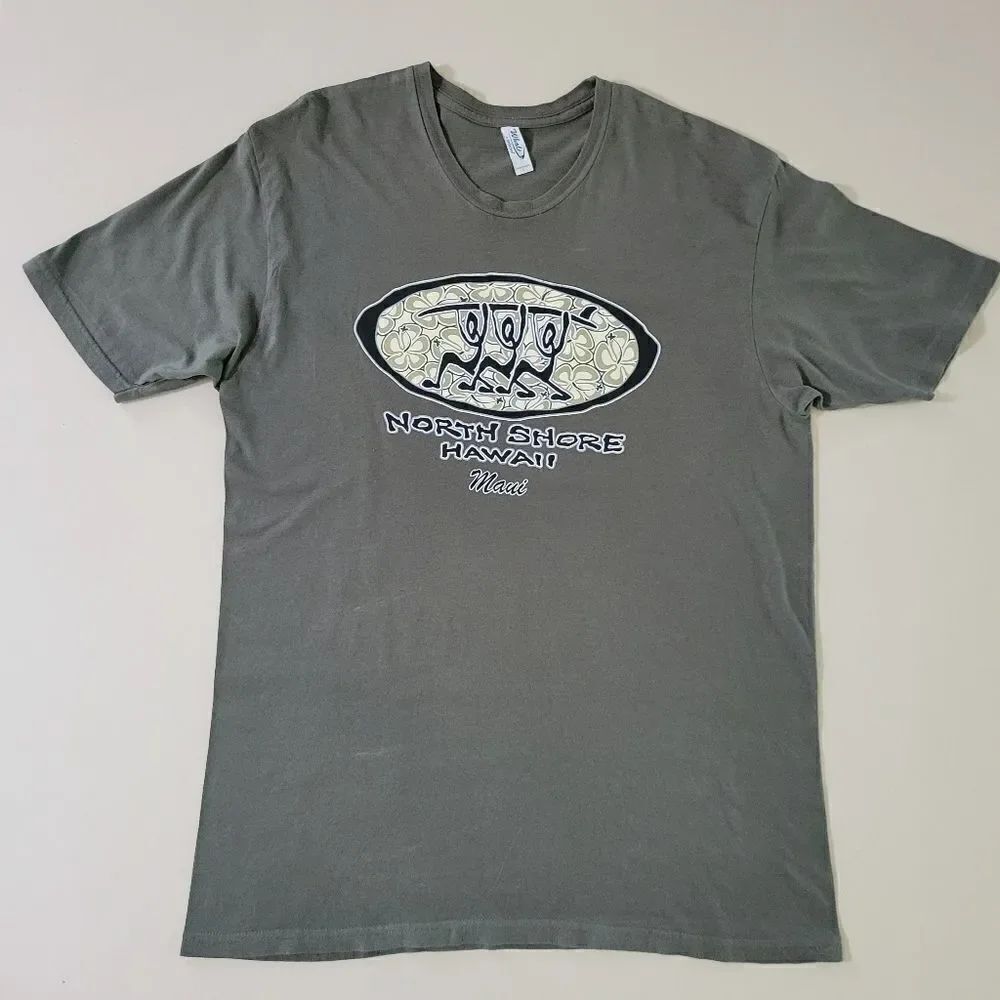 Women's Olive Graphic Maui Hawaii Short Sleeve Pullover Tee